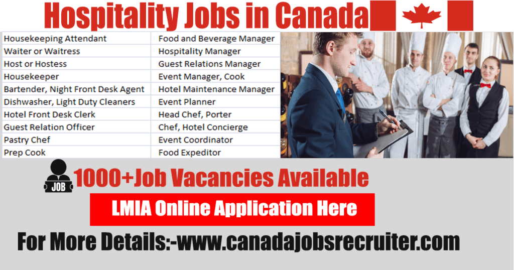 tourism and hospitality management jobs in canada