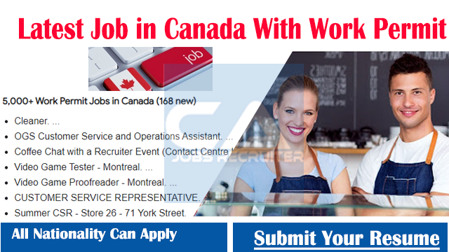 Latest Job In Canada With Work Permit 