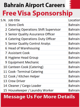 Bahrain Airport Careers With Free Visa Sponsorship [Apply Online Now]