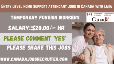 Entry level home support attendant jobs in Canada with lmia