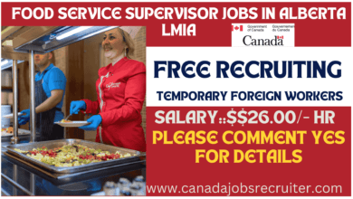 Food service supervisor jobs in Alberta with lmia no experience