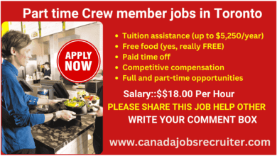 Part time crew member jobs in Toronto