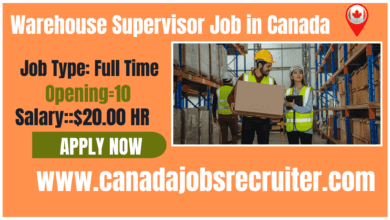 Warehouse Supervisor Job in Canada