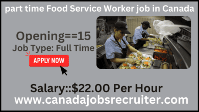 part time Food Service Worker job in Canada